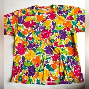 Vintage 90s Colorful Retro Cotton Tee Shirt - Men's Medium